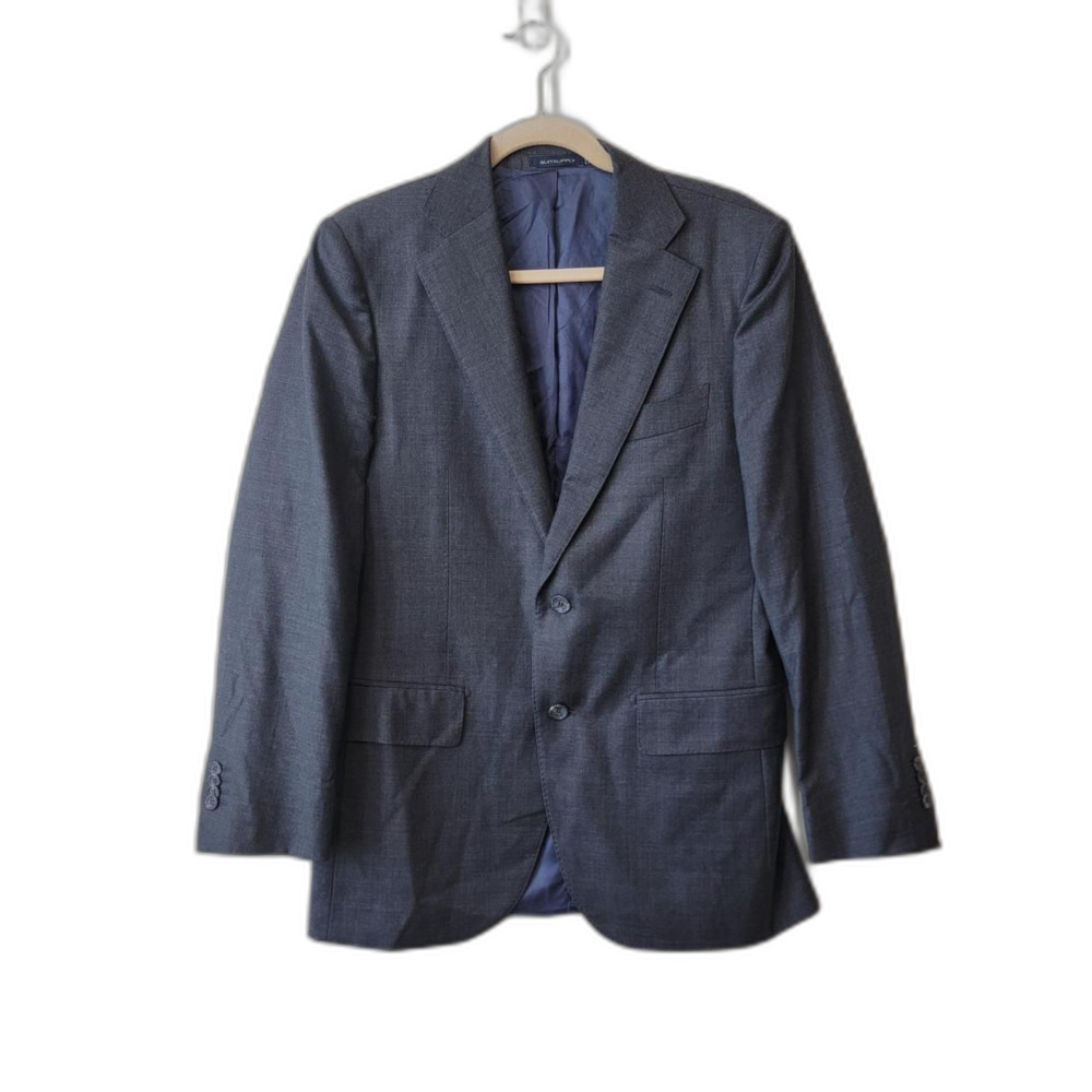 Suitsupply Lazio Slim Blazer Charcoal Wool VBC Super 110s 48/38